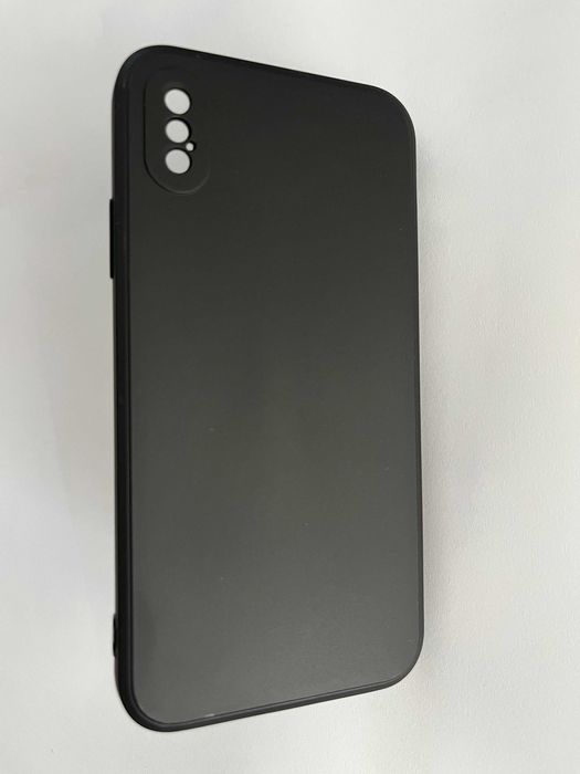 Etui do iPhone X/XS (Czarne, Matowe, Obudowa Slim, Silikon) + SZKŁO 9H