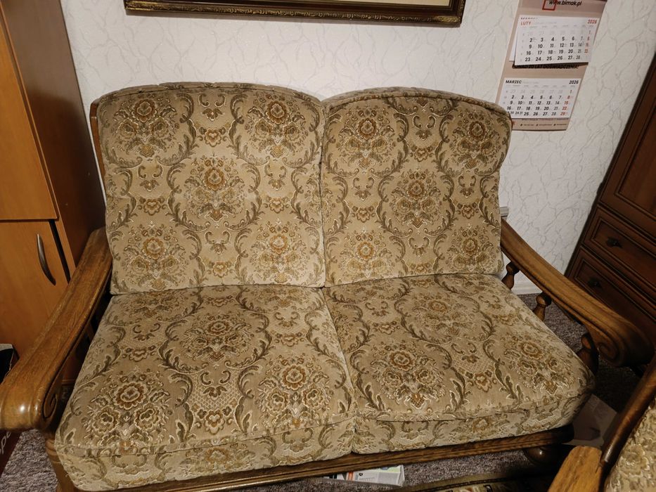 komplet wypoczynkowy,  dębowy
