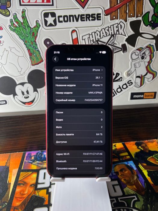 iPhone 11 АКБ 92% Red красный айфон