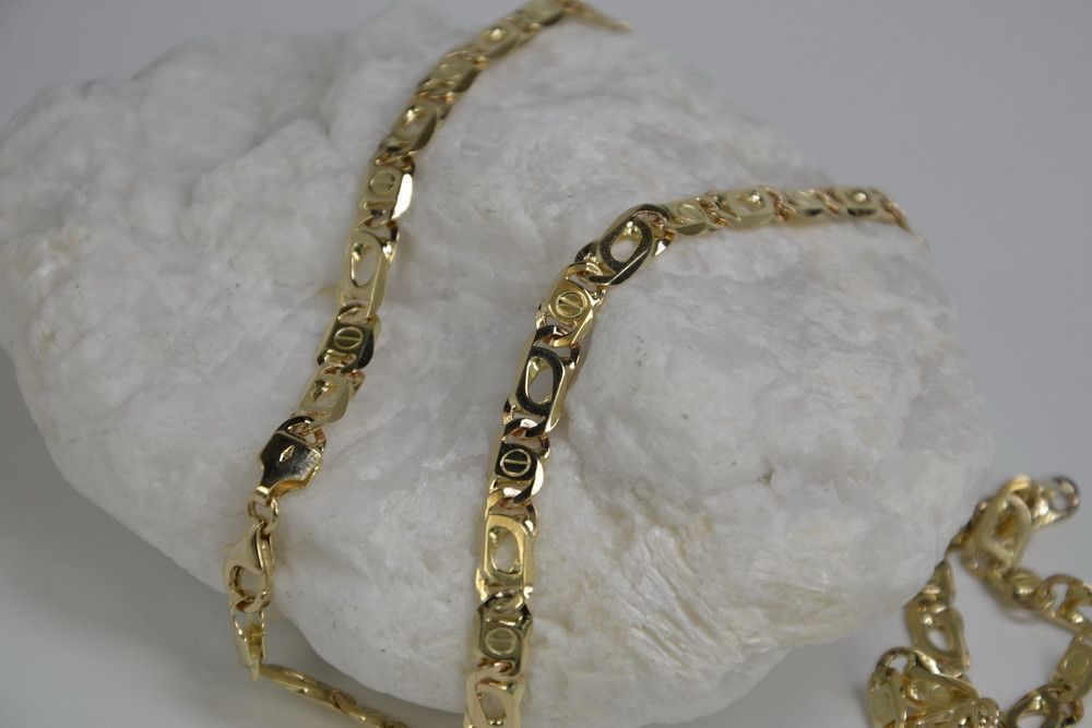 Złoty łańcuszek Kartier 14k 585 Tygrysie oko Cartier pełny cc031y