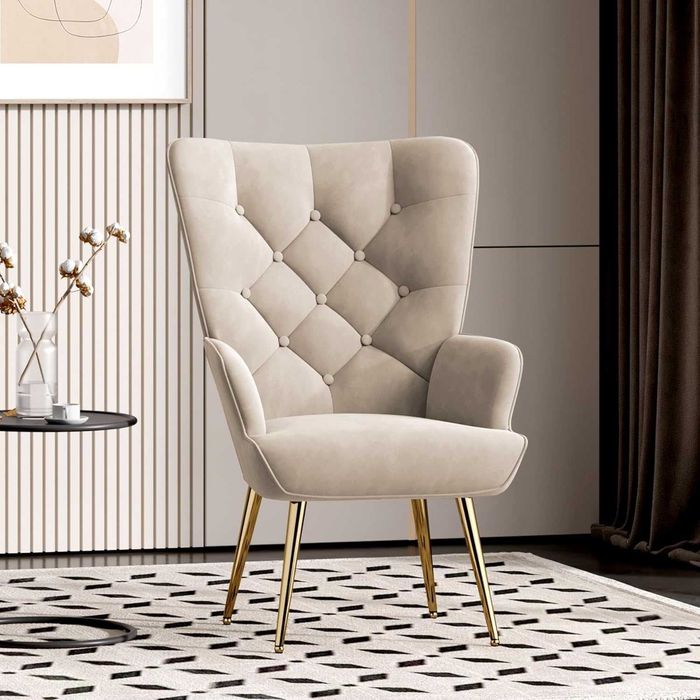 Nowy fotel / materiałowy / tapicerowany / elegancki / salon / W799!