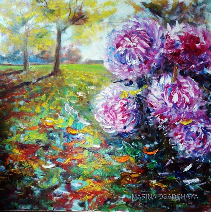 картина цветы картина маслом картина пионы картина подснежники