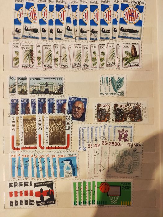 Znaczki pocztowe polskie kasowane 1990-93 r.
