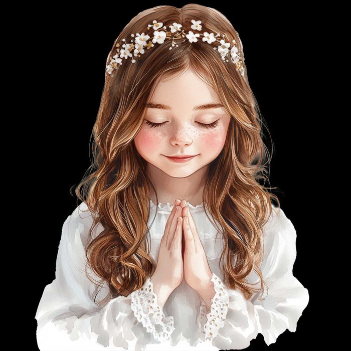 Neokomunikantka figurka wielkoformatowa ścianka Komunia Święta dekorac