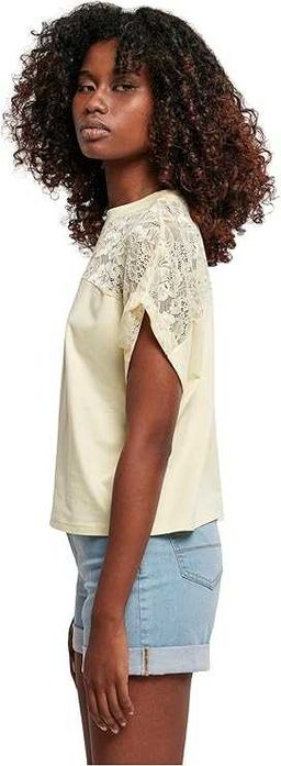 URBAN CLASSICS T-Shirt Damski Oversize L Koronka Softyellow Bawełna