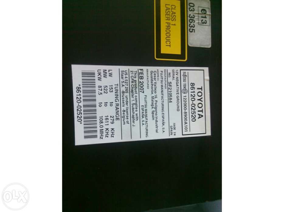 Auto-radio original toyota Auris