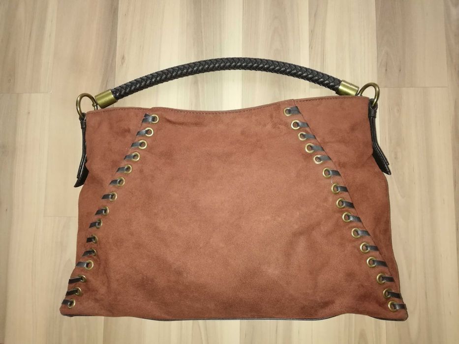 NINE WEST torebka skórzana zamszowa