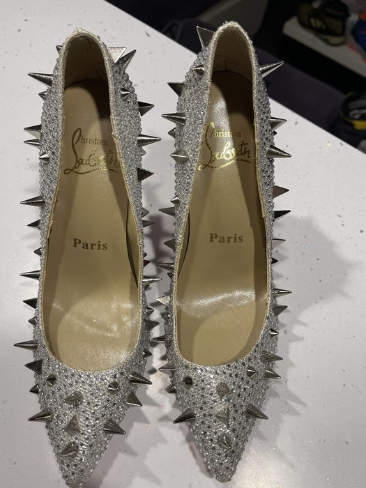 Туфли Christian Louboutin Strass & Spikes Silver | Оригинал | Идеал