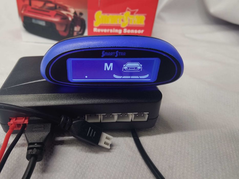 Sensores de estacionamento com monitor – Kit completo 4 Sensores Preto