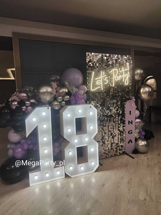 Cyfry LED 18,30,40,50,60 podświetlany napis