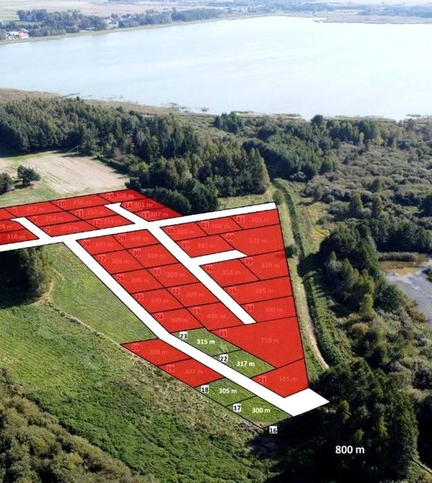 Działka rekreacyjna nad jeziorem Dratów (200 m do jeziora)