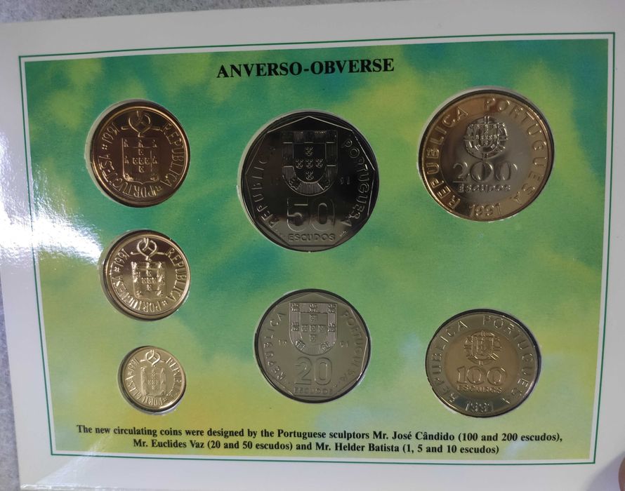 Moedas Escudos em carteira BNC 1991
