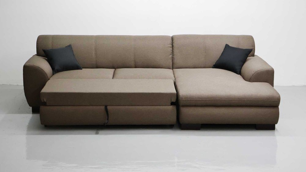 TLX Narożnik z funkcją spania brązowy kolor rozkładana rogówka sofa