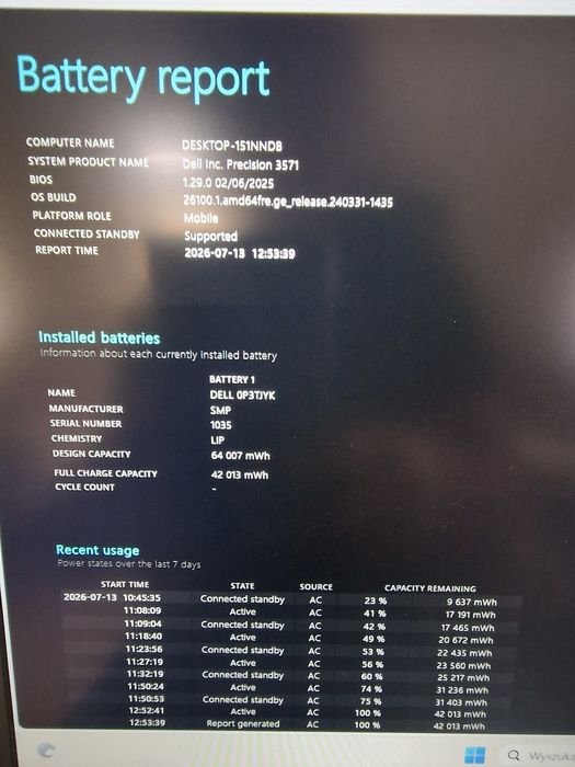 Laptop Dell Precision 3571 I7-12700H 64/1TB SSD Win11PRO