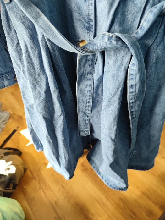 Płaszcz, sukienka jeansowa m,l