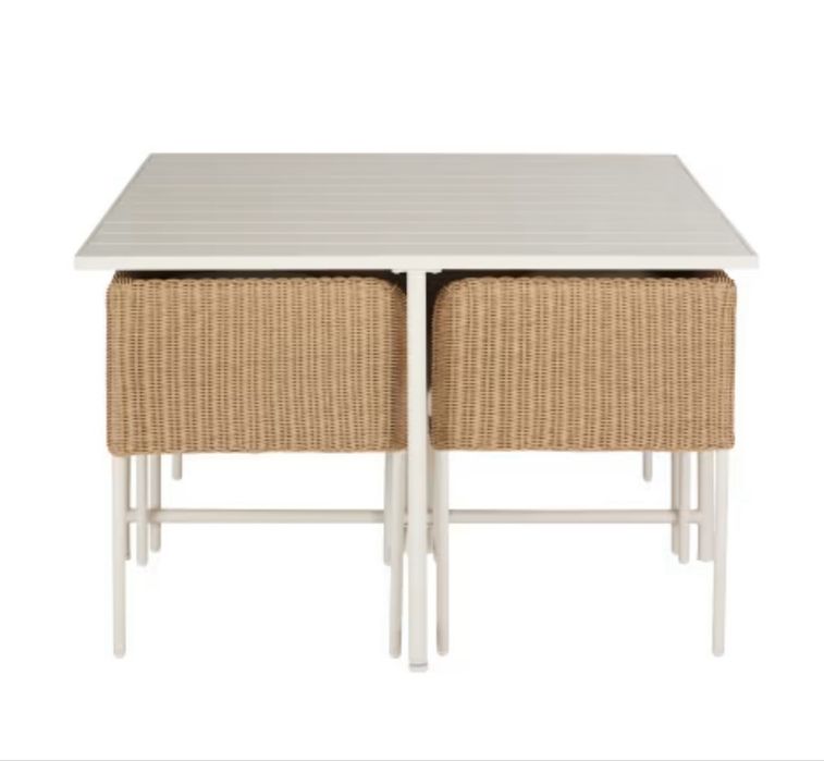 Mesa de metal e resina em bege Maisons du Monde