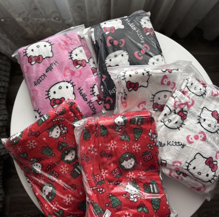 Теплі мʼякі плюшеві піжамні штані hello kitty s-xl