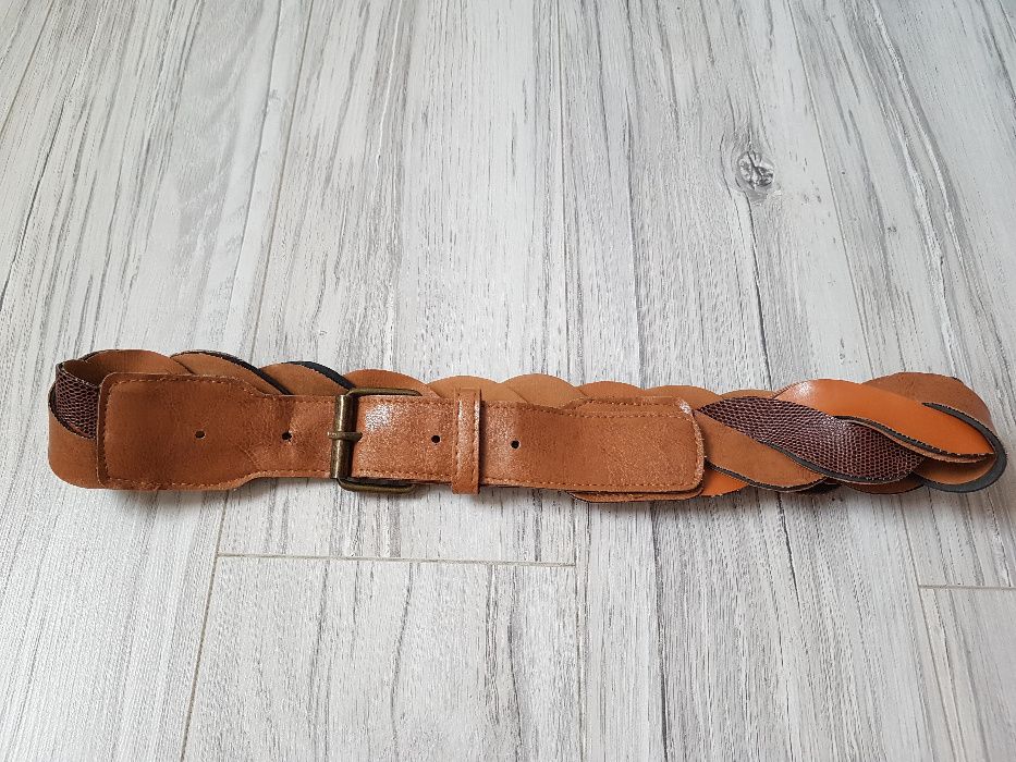 Pleciony brązowy pasek warstwowy Stradivarius