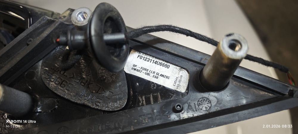 Lusterko prawe polift 3 PIN BMW e60 E61 shadow line połysk