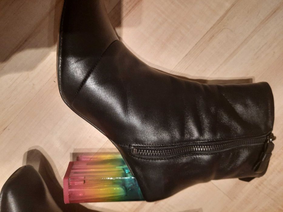 Buty botki  damskie  skórzane  Kurt Geiger  czarne 38