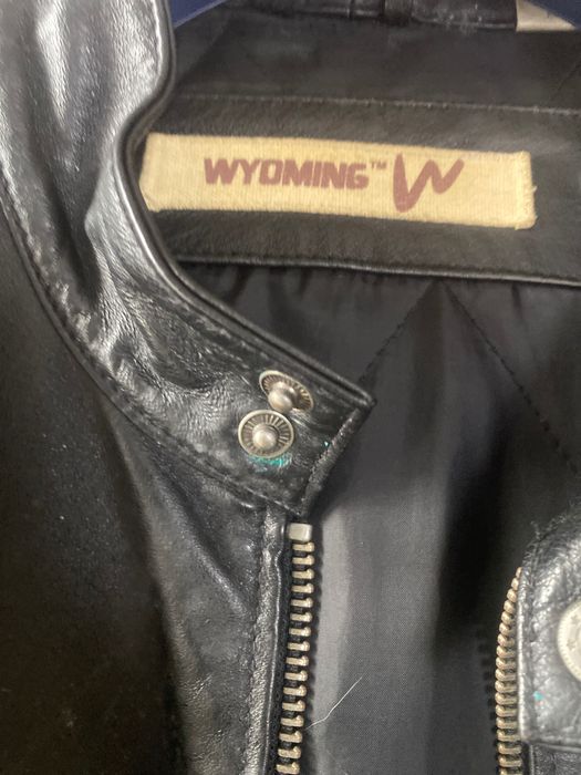 Casaco de couro preto Wyoming tam L