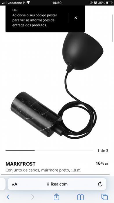 Iluminacao em marmore preto