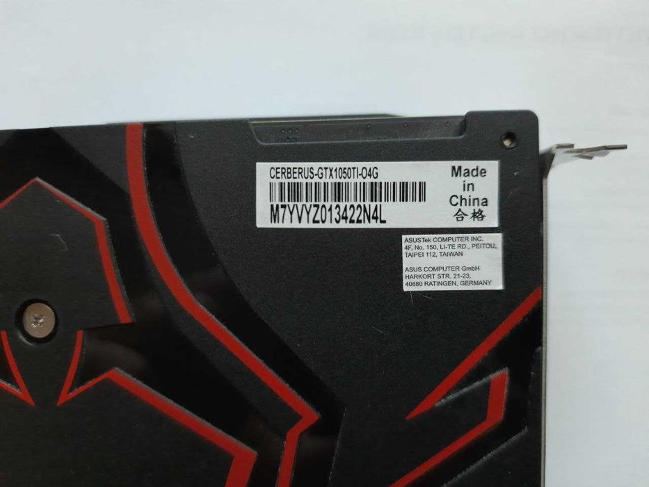 Видеокарта ASUS Cerberus GeForce GTX 1050 Ti 4GB (Состояние отличное)
