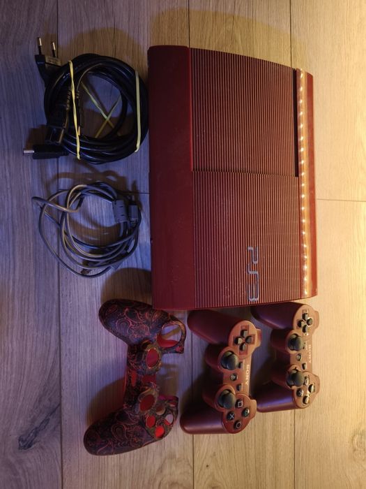 Red Ps3 Konsola Super Slim 500 GB Pad Sony PlayStation 3