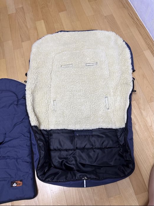 Дуже теплий чохол на овчині в коляску або санки.