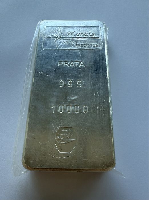 Barra de prata fina 1kg Morais 999 (barra antiga)