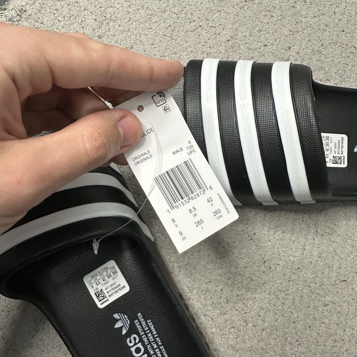 Тапки Adidas Adilette Aqua Black&White / Всі розміри
