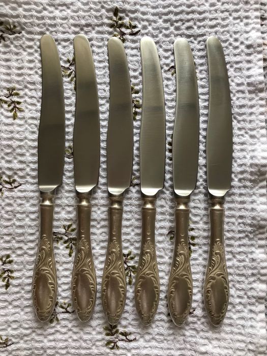 Столові ножі 21 см, мельхиор мнц ссср, клеймо, ц 2 р 80 коп