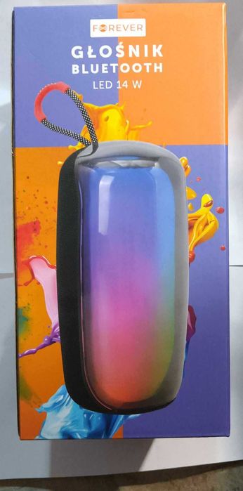 Forever Głośnik BT Radio USB LED 14W