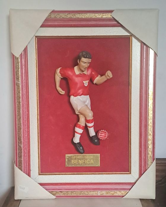 Quadro Benfica com jogador em porcelana