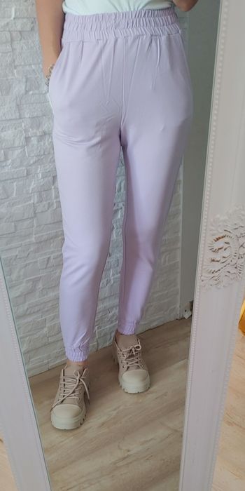 Spodnie dresowe lilowe bawelna nowe