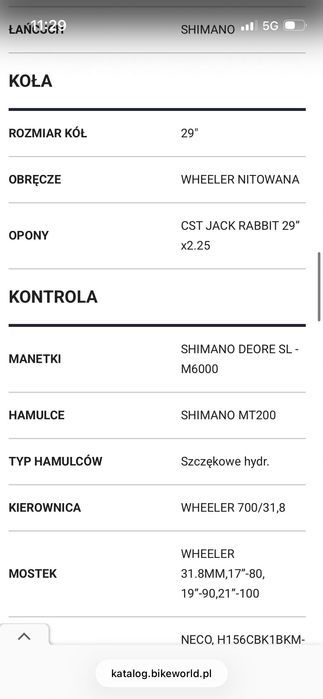 Rower górski Wheeler Arrow rozm. L 29”