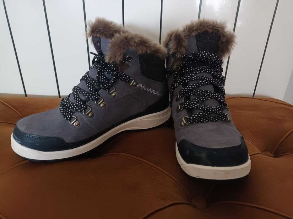 Botas de caminhada na neve quentes e impermeáveis em couro  Quechua