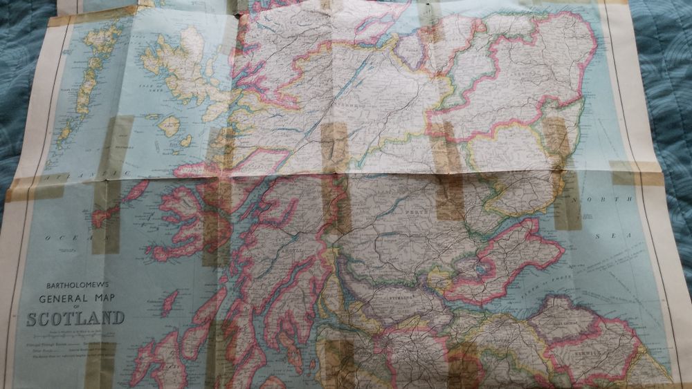 Stara wojenna mapa Szkocja