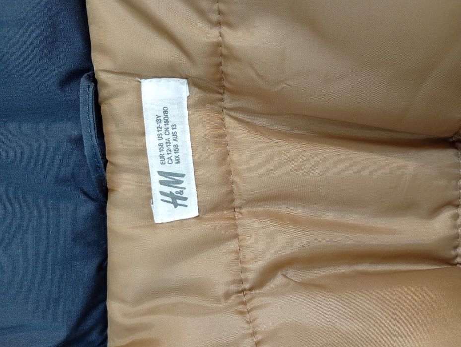 Kurtka zimowa ciepła ocieplana ferie dla dziewczynki H&M rozmiar 158cm