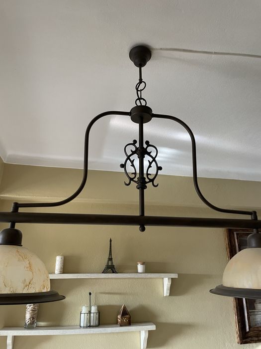 Candeeiro de teto - estilo rústico - largura 1,12