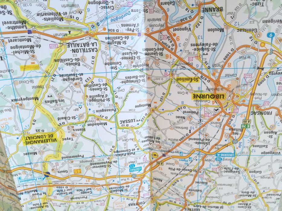 60 km à volta de Bordeaux - carte routiere et touristique