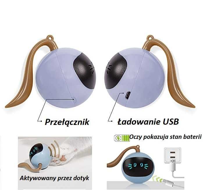 Zabawka dla kota/ psa interaktywna kulka 360