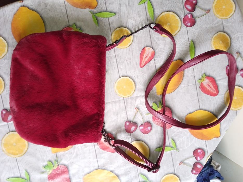 Torebka Teddi Futrzana Futrzak Bordowa