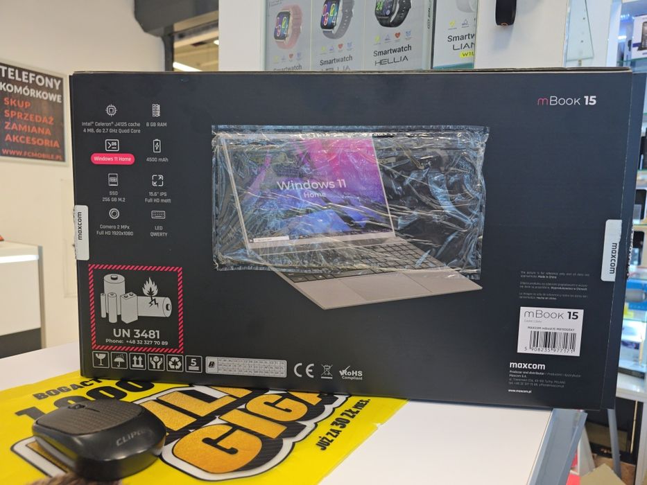 Laptop Maxcom mBook 15 8/256GB Windows 11 - Gwarancja - Sklep