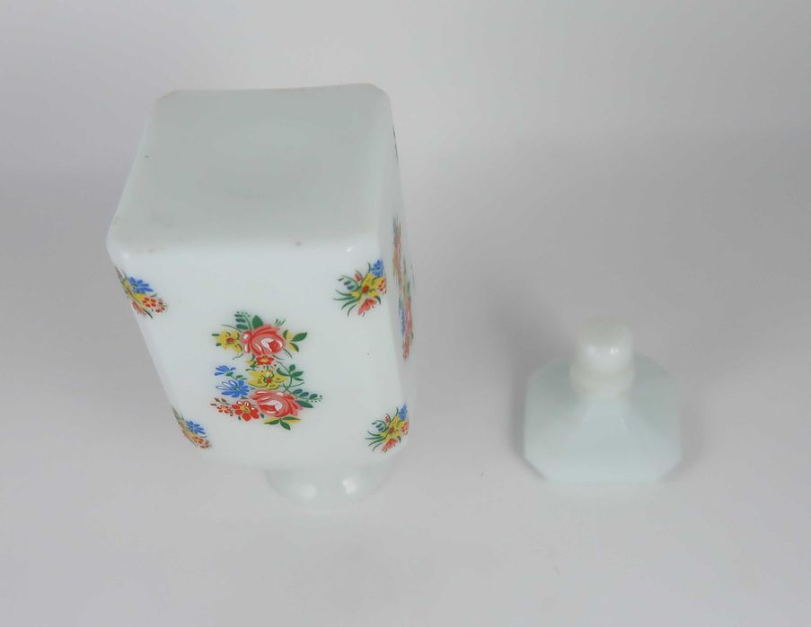 Frasco de Perfume Vintage Vidro Opalino