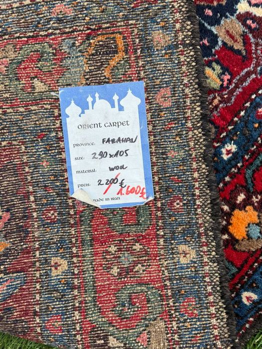 Dywan Chodnik Perski Wełniany Vintage Iran Farahan 290x105 gal.10 tyś