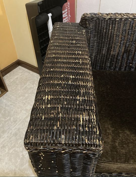 Sofá de jardim de palha