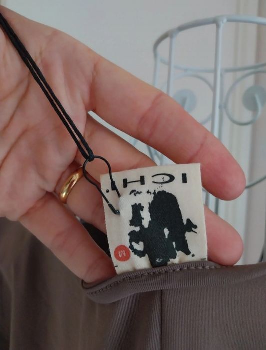 Vestido | cor taupe | manga 3/4 | Ichi | Tamanho M | novo com etiqueta