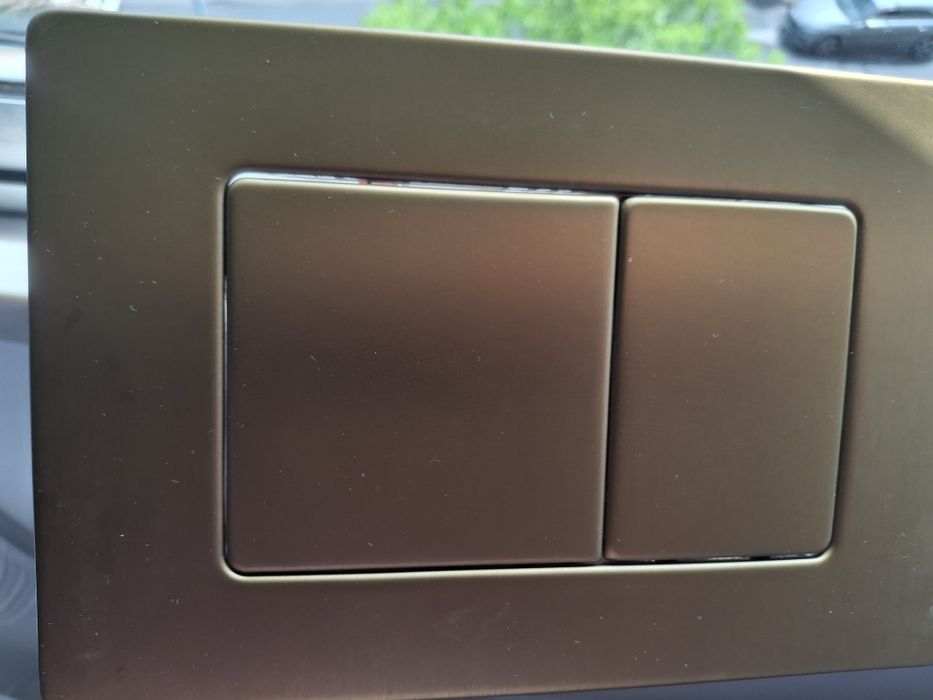 Placa Autoclismo Dourada Escovada Metal (260x180mm) - Compatível com Geberit