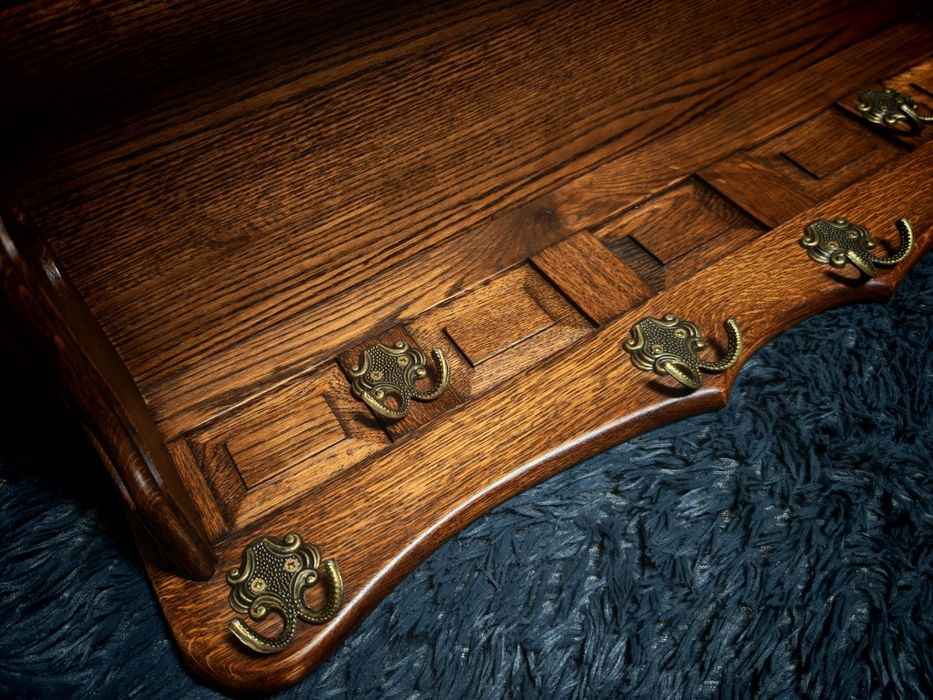 Dębowy wieszak półka wisząca